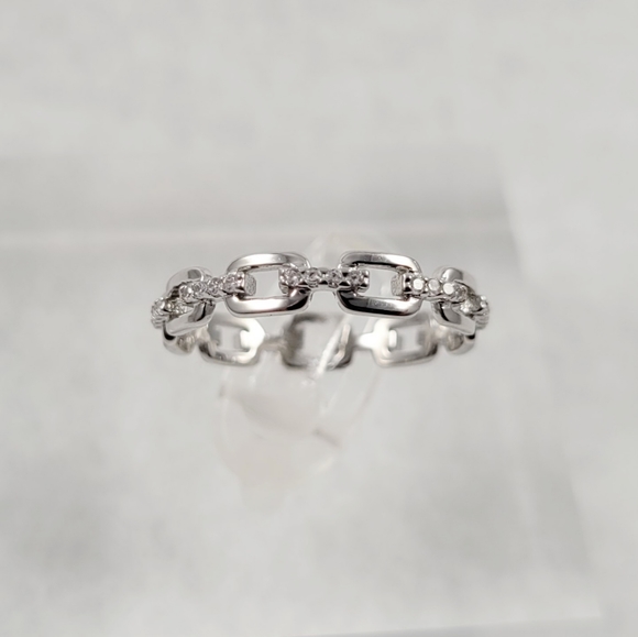 Sterling Silver Link Eternity Band - Picture 12 of 14